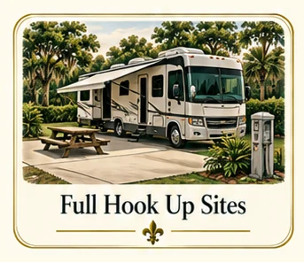 Explore Full Hook Up Sites at Poche Plantation — illustrated amenity guide