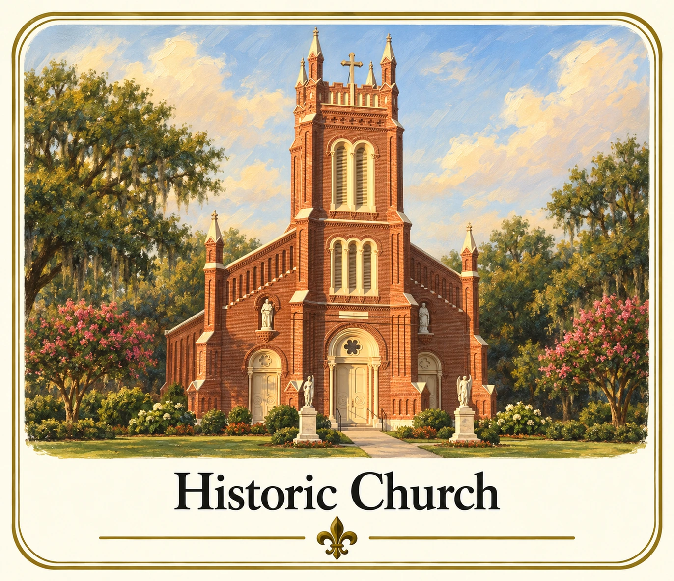 Explore Historic Church at Poche Plantation — illustrated amenity guide